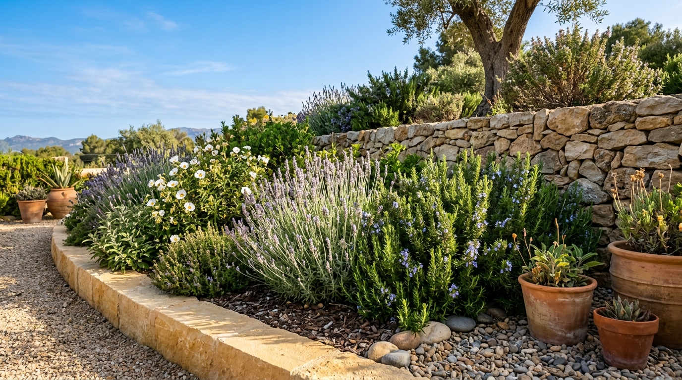 ahorro agua jardn mediterrneo - Tecnoverd Jardineria