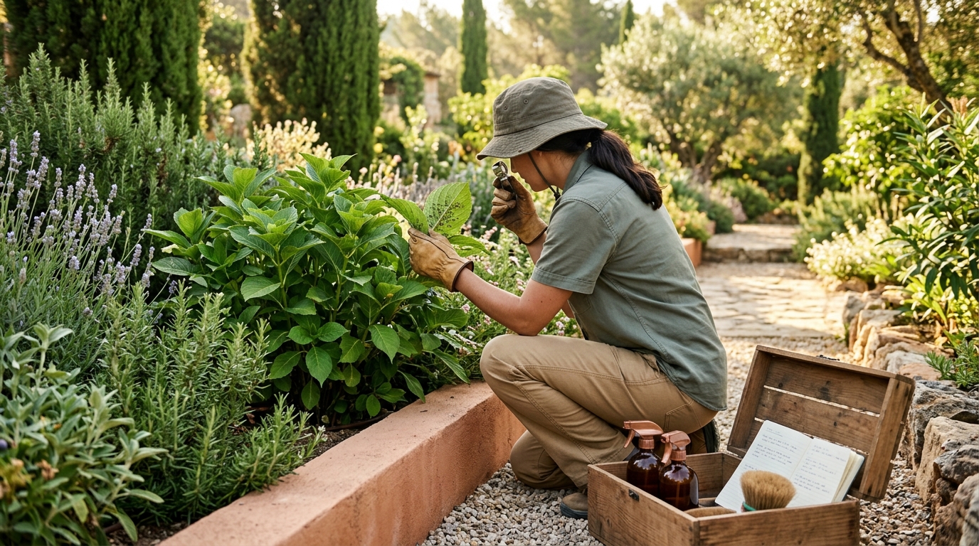 Jardineros Tecnoverd trabajando en plagas jardn verano